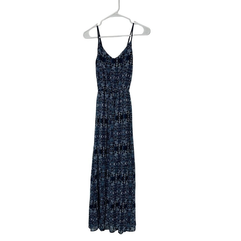 Abercrombie & Fitch Blue Printed Spaghetti Strap Maxi Dress XS